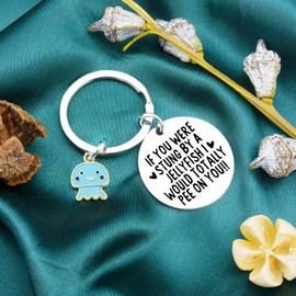 WXCATIM Jellyfish Keychain Friendship Keychain Funny Birthday Gifts For Women Best Friend Friendship Gifts Unique Christmas Gifts for Friends Adult Sisters Female Cute White Elephant Gifts for Adults
