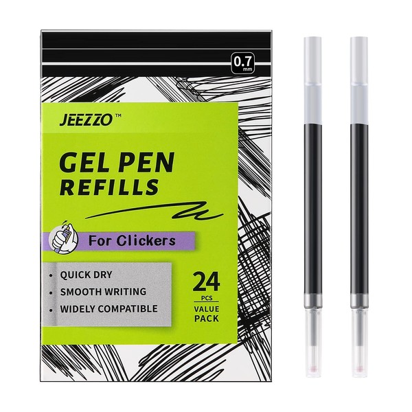 jeezzo jeezzo Gel Ink Refills for Retractable Click Pens Black