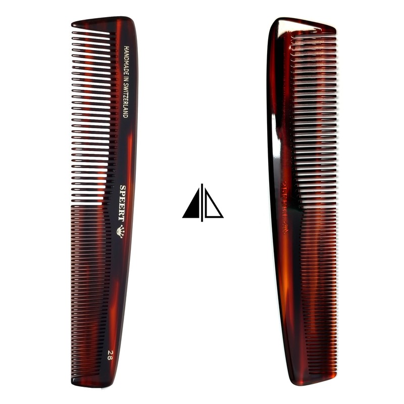 Speert #28 Handmade Wide Narrow Tooth Comb Tortoise Havana Acetate