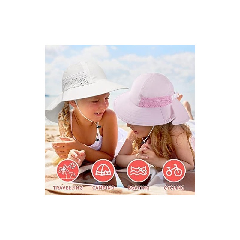 DRESHOW Baby Sun Hat with Large Brim, Neck Protection, Adjustable,