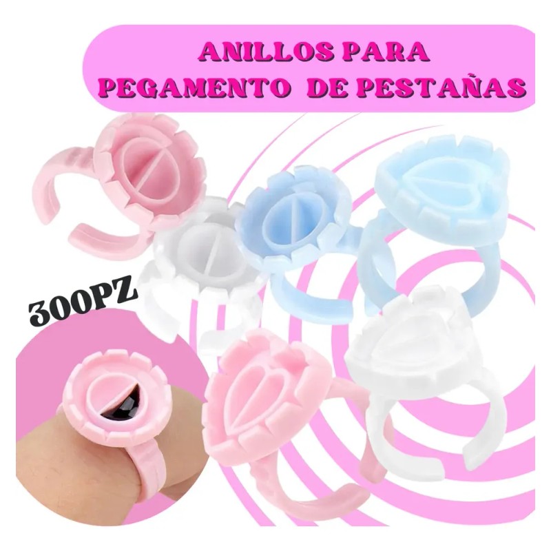 Anillos Pegamento Aplicación Extensión Pestañas Lash 300 Pz