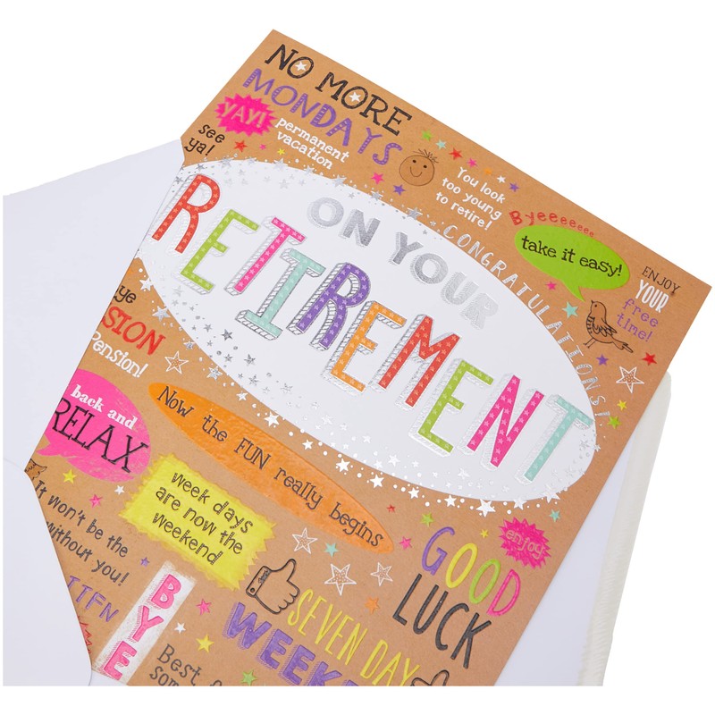 Piccadilly Greetings Modern Large Card Retirement - 12 x 9