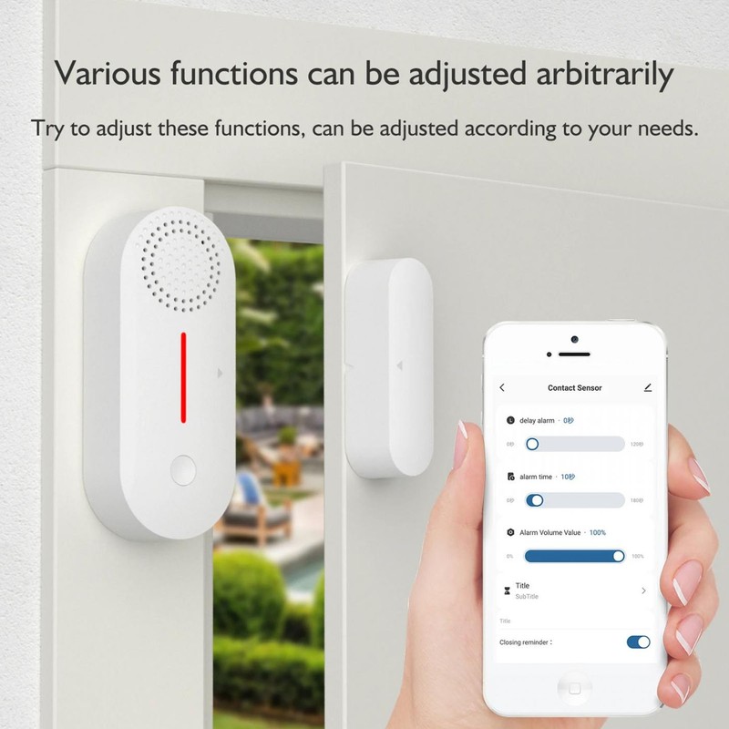 Door Alarm Sensor WiFi Connection APP Control AAA Battery Powered