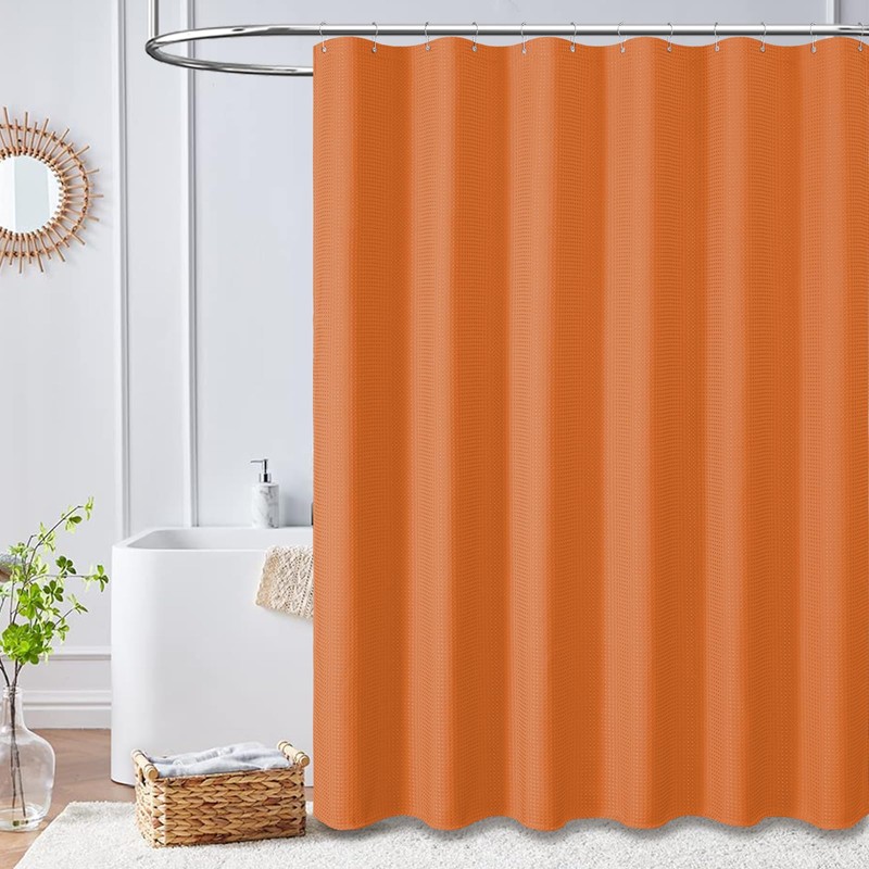 BTTN Orange Waffle Shower Curtain, 180 x 180 cm