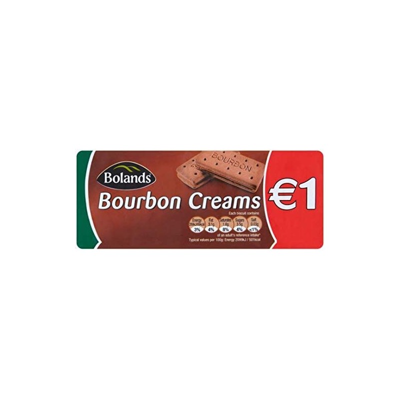 Bolands Bourbon Creams, Irish Cookies Biscuits, 3 pack, 125g each