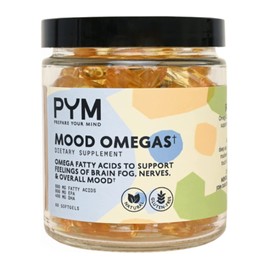 Omega-3 Supplement by PYM for Mood and Emotional Support (60 Count) | Omega-3 Fatty Acids, DHA, EPA & Vitamin E | Non-GMO, Gluten-Free, No Added Sugar