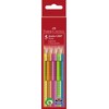 FABER-CASTELL Jumbo Grip Colouring Pencils, Writing Colour: 5 Neon Assorted