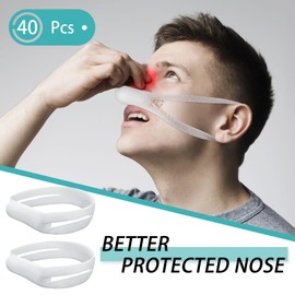 40 Pcs Elastic Nose Bandage, External Nasal Bandage Dressing Holder with High Absorption Capacity for Nose, White