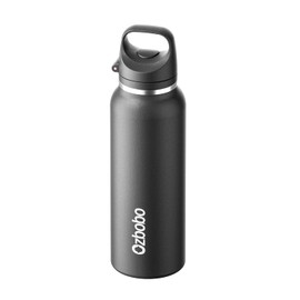 Ozbobo 20 OZ Water bottle with Quick Fill Technology, Double Walled Vacuum Insulated Bottle For Women Man, 100% Leak Proof Locking Lid, Sip & Chug, BPA Free, Holiday Gift for Him Her(Black)