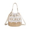 Zeaiisiy Straw Bag, Drawstring Bag, Mini Shoulder Bag, Women's, Lightweight,