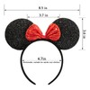 CHuangQi Mouse Ears Headband (Set of 2), Sequin Black Ear