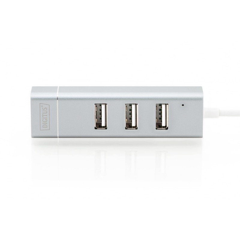 Digitus DA-70253 USB 2.0 100Mbit/s Aluminium interface hub - Digitus