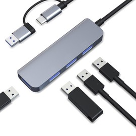 Yostyle Hub USB C 4 en 2, Adaptador USB C Hub a 4 USB, 1 USB 3.0 y 3 USB 2.0 Puertos de 5 Gbps, Ultradelgado Convertidor 4 en 2 Compatible con...     