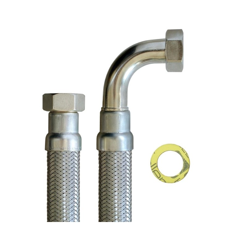 Flexible hose 1 inch nut x 1 inch nut with