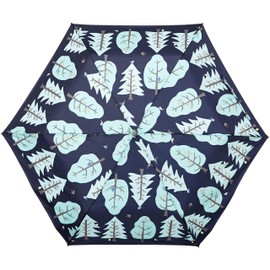 Moonbat FROGRET Pongee Print x Forest Bird Folding Umbrella, Rain Umbrella, Simple, Stylish, Cute, Women’s [Wind Resistant, UV Protection, Absorbent Bag] Navy Blue 21-019-41001-02 Navy Blue, Rib