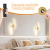 Battery Operated Wall Sconce Set of 2, Gold USB Rechargeable