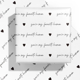 WRAPAHOLIC WRAPAHOLIC Valentine's Day Wrapping Paper Sheet - 6 Sheets You're My Favourite Human Design Folded Flat for Wedding, Anniversary, Birthday, Party - 19.7 Inch X 27.5 Inch Per Sheet