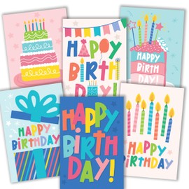Hadley Designs 54 Colorful Happy Birthday Cards Bulk With Envelopes - Bulk Birthday Cards With Envelopes, Assorted Birthday Cards With Envelopes, Happy Birthday Card Pack, Kids Birthday Cards