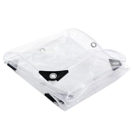 ideastore Tarpaulin Vinyl Sheet, Transparent Sheet, PVC Rainproof Sheet, 3.9 x 3.9 ft (1.0 x 1.0 m)