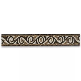 Stone Center Online B0082P Marble Mosaic Border Listello Tile Garden Emperador 4.7x15.7 Polished