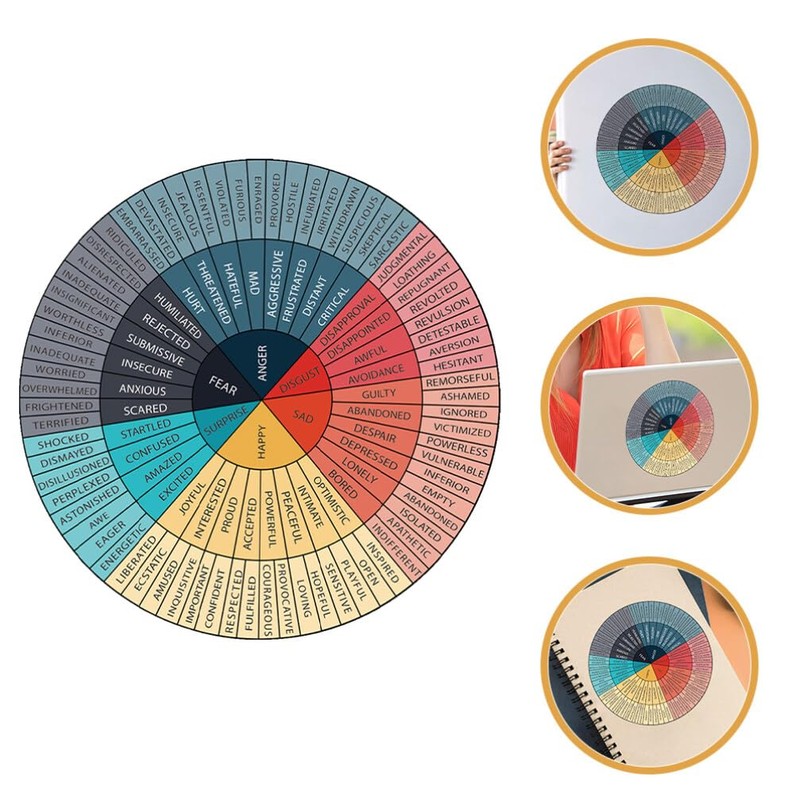 GLEAVI 1Pcs Emotion Wheel Magnet Feelings Wheel Magnet Feelings Emotions