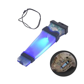 Zamudam Helmet Signal Light - Waterproof Safety Flashing Survival Light for Outdoor Sports, Hunting, Tactical, Hiking, Boating, Cycling - Personal Identification Marker - Hook Back (Black + Blue)