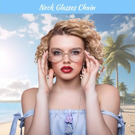 MUVONZI Glasses chain for women, glasses chain, mask chain, mask strap, elegant glasses holder, glasses chain, stainless steel glasses strap for sunglasses, silver