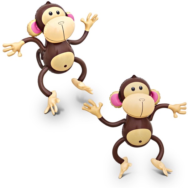 4E's Novelty Inflatable Monkeys (2 Pack) 27 Inch Large Monkeys