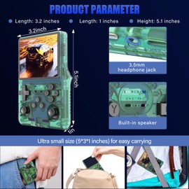 30000 Games in 1Handheld Game Console,3.5-Inch IPS Screen Retro Gaming Console,30000 Classic Games, 3800mAh,20＋Mainstream Emulator,Built-in 256G TF Card