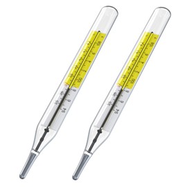 2pcs Glass Thermometers Mercury Free Clinlic Thermometer Traditional Thermometer Dual Scale Mercury Free C&F 2PK