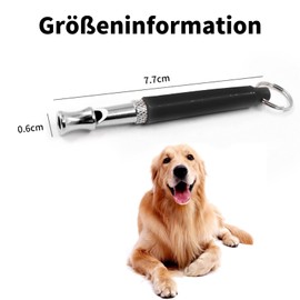 SHYSBV 2 Stück Ultraschall-Hundepfeife Hochfrequenz Lautlos, Verstellbare Hundepfeifen Gegen Bellen mit Umhängband & Edelstahl, Rückruftraining & Erziehungshilfen für Hunde