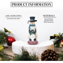 avilion - Friendship Joy 5” Snowman Figurine, Sculpted Hand-Painted Figure, Snowman and Penguin, Winter Decorations, Indoor Christmas Decoration, 1 Count