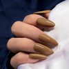 Fall Almond Press on Nail Medium Pure Brown Fake Nail
