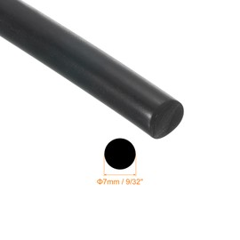 uxcell Nitrile Rubber Round Seal Strip, 7mm(9/32") Diameter 2 Meters (6.56Ft) Long Hard Solid Rubber Weather Stripping for DIY Gasket, Industrial Equipment, and Furniture