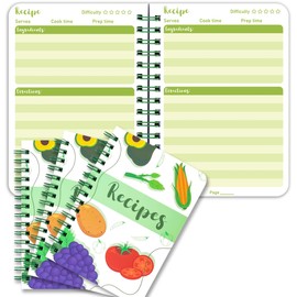 INKNOTE 3Pcs Recipe book Blank recipe notebook Recipe book to write in your own recipes Empty cookbook to fill in Small recipe book for Family cooking Personal recipe organise 5.5 x 3.93inch 180 pages