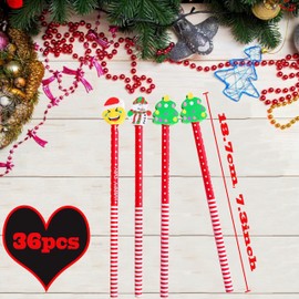 36 Set Christmas Themed Pencil Set,Bulk Christmas Pencil with Christmas Erasers,Incentive Gift Festive Themed Pencil Set,for Kids Christmas Class Gifts Xmas Christmas Eve Box Fillers for Kids