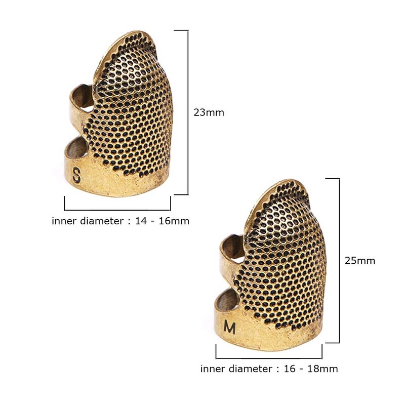 4 Pack Sewing Thimble Finger Protector, Adjustable Finger Metal Shield