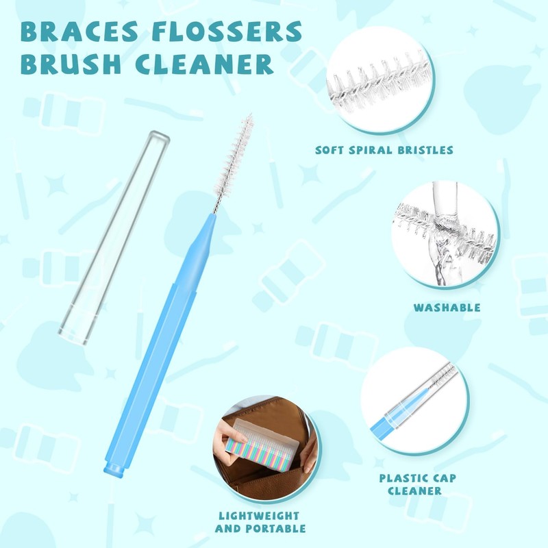 100PCS Interdental Brushes Between Teeth for Braces, Flossers Brush Cleaner