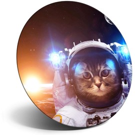 Destination Vinyl ltd Magnet for Refrigerator, Fridge - Cute Cat Space Astronaut Kitten Animal for Office, Cabinet and Whiteboard, Magnetic Stickers, 8417