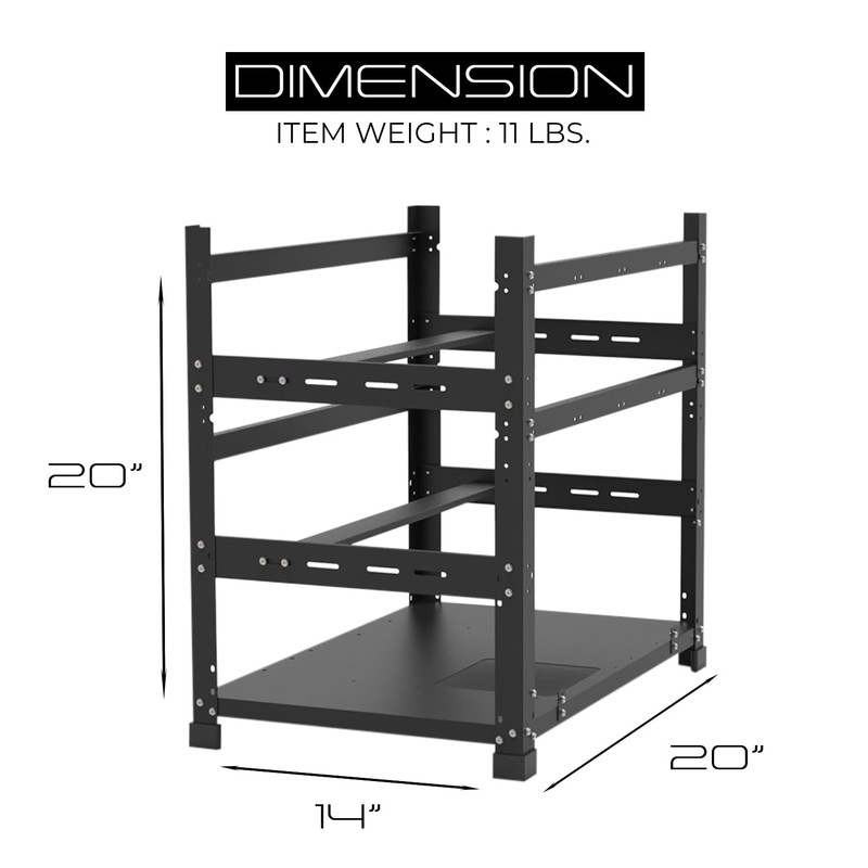 AAAwave 12GPU Mining Rig Frame - The Sluice V2 Steel