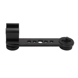 Triple Cold Shoe Extension Bracket Aluminium Alloy Microphone Stand Mount Adapter for Tripod Monopod Stabilizer Black