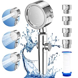 Ejowteal Shower Head, Increase Pressure, 80% Water Saving, Chlorine Removal, Water Purification, Shower Head, High Water Pressure, 360° Angle Adjustment, 3 Stage Modes, Water Stop Button, Ultra Fine