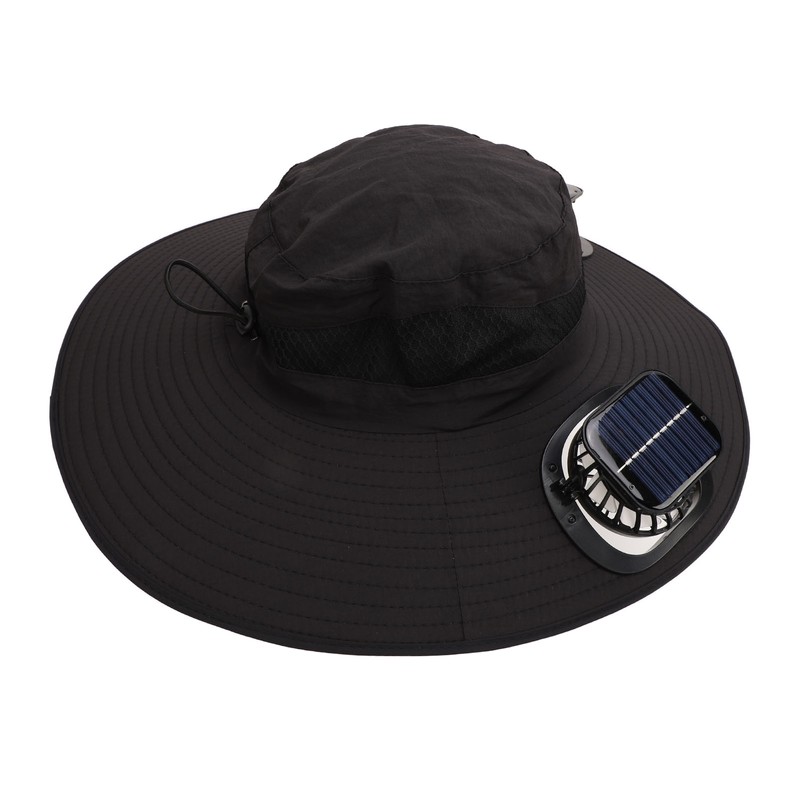 Solar Fan Hat Large Brim Quick Dry Breathable 3 Speeds