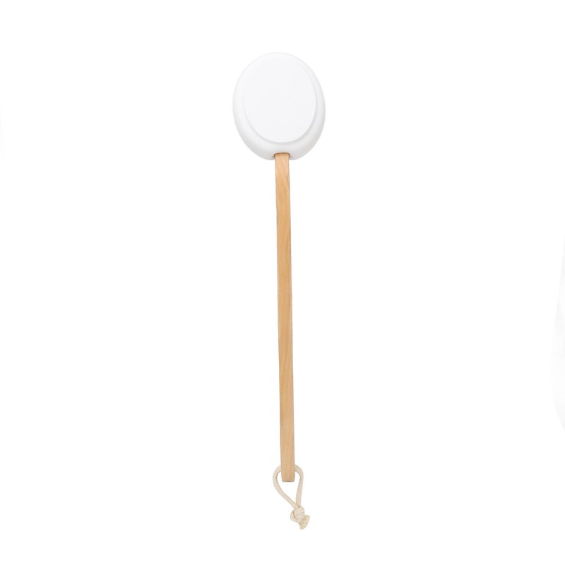 Lotion Applicator EVA Wooden Handle 4 Replaceable Pads Shower Brush
