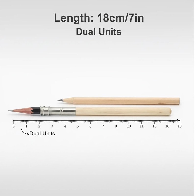 SPHTOEO Pencil Extender Set of 5 — Adjustable Wooden-Handle Lengthener