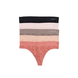 Tahari Women's 5-Pack Seamless Thong Underwear, Canyon Rose