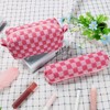 Aucuu 2 Pcs Makeup Bag Checkered Cosmetic Bag & Pencil