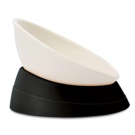 French Bulldog Food Bowl- Slanted Tilted Pug Food Water Bowl,Cat Bowl- Feeder for Frenchie/Shih Tzu/Flat Faced Small Dogs/Puppies/Cats (Black, 4 Cup)