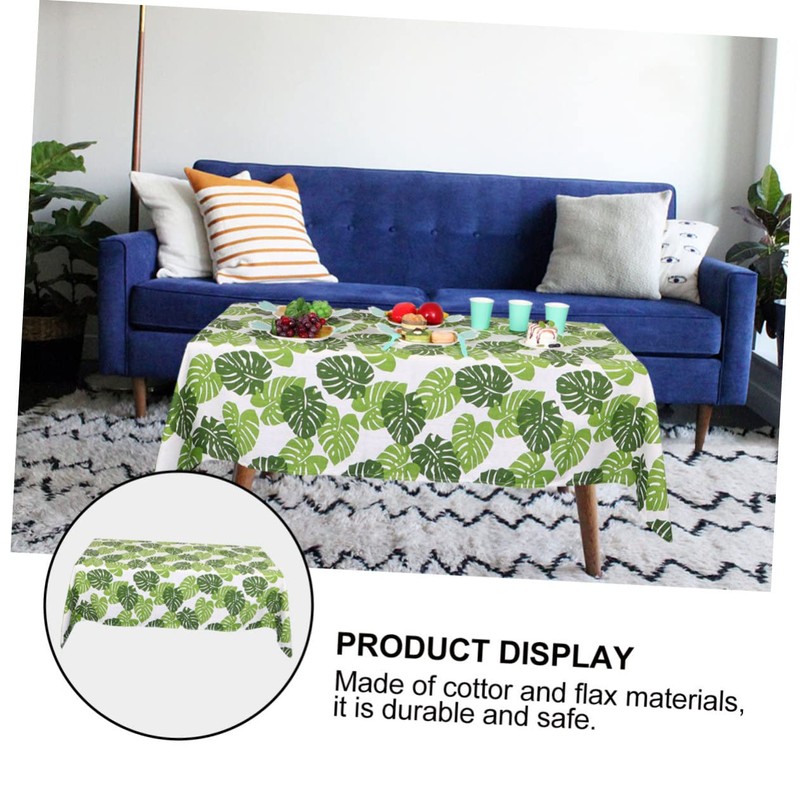MAGICLULU Leaf Printed Tablecloth for Hawaii Parties Cotton and Flax