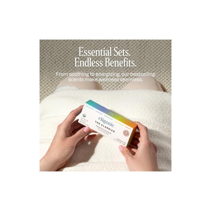 Cliganic Set de 5 Aceites Esenciales Orgánicos para Difusor, 15